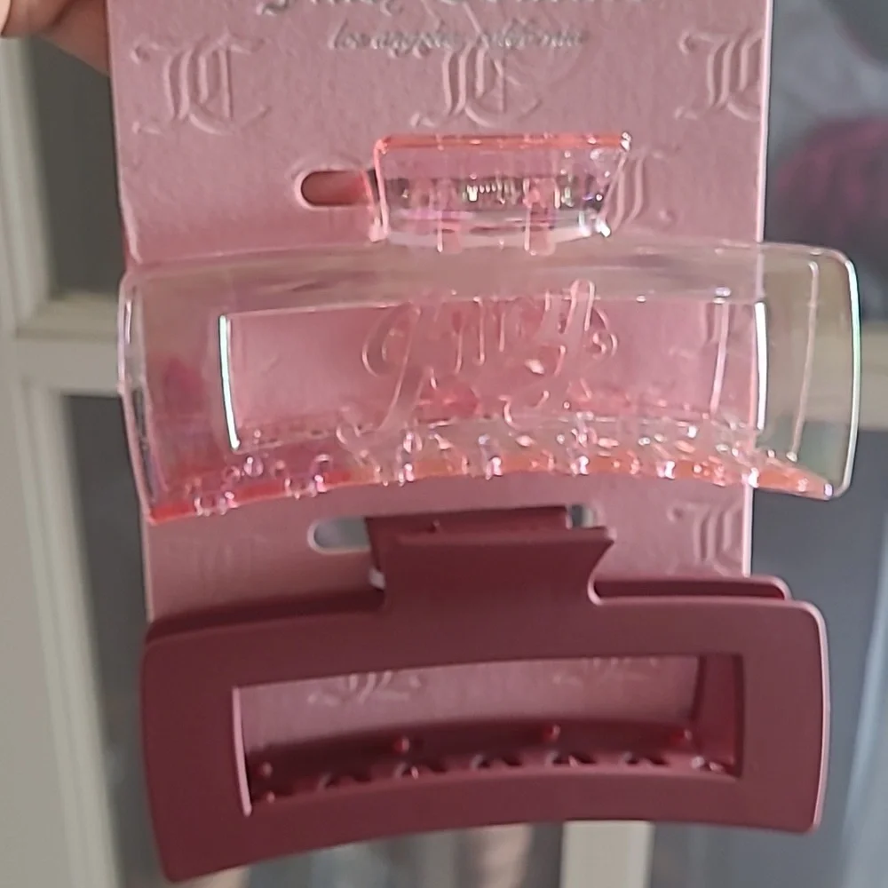 NWT Juicy Couture Mauve and Pink Hair Clips Set